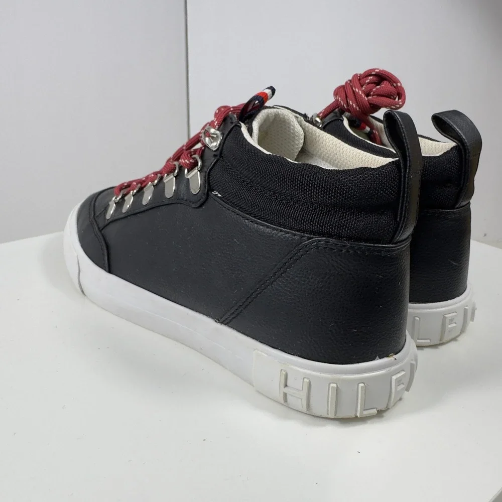 Tommy Hilfiger Jael Women Size 7 Black High Top Sneaker Boots TWJAEL Lace Up